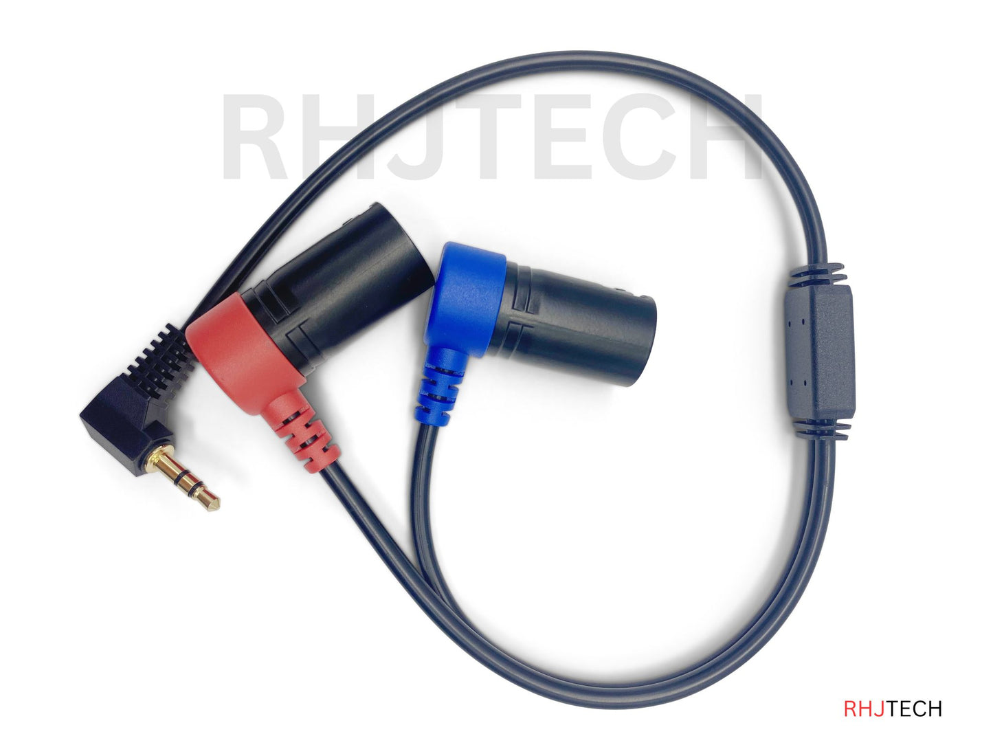 3.5mm Right-Angle TRS to Double Low-Profile XLR 3 Pin Male Y Cable.