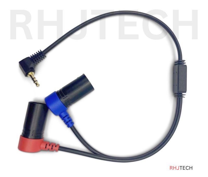 3.5mm Right-Angle TRS to Dual Low-Profile XLR 3-Pin Male Y-Cable
