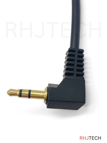 3.5mm Right-Angle TRS to Double Low-Profile XLR 3 Pin Male Y Cable.
