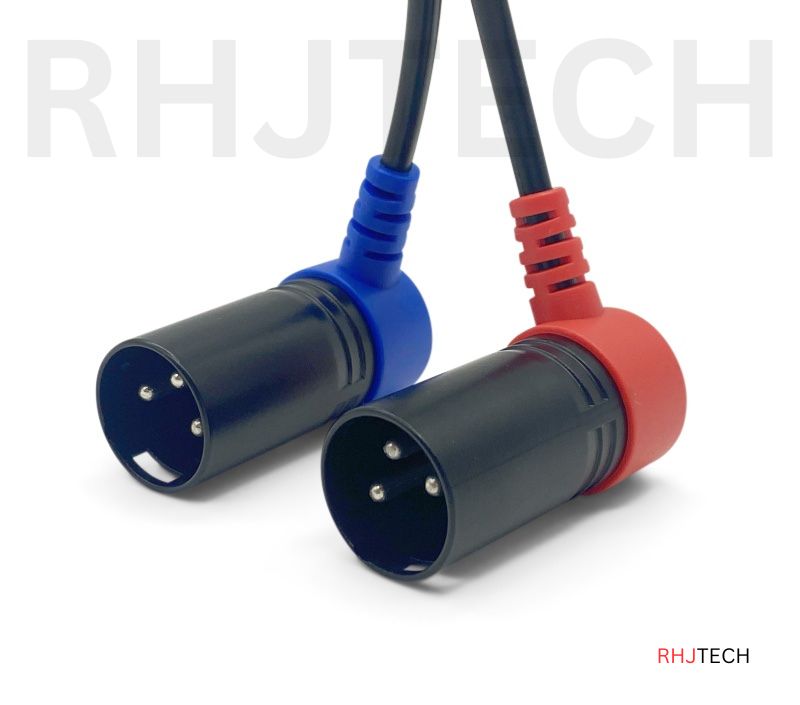 3.5mm Right-Angle TRS to Double Low-Profile XLR 3 Pin Male Y Cable.